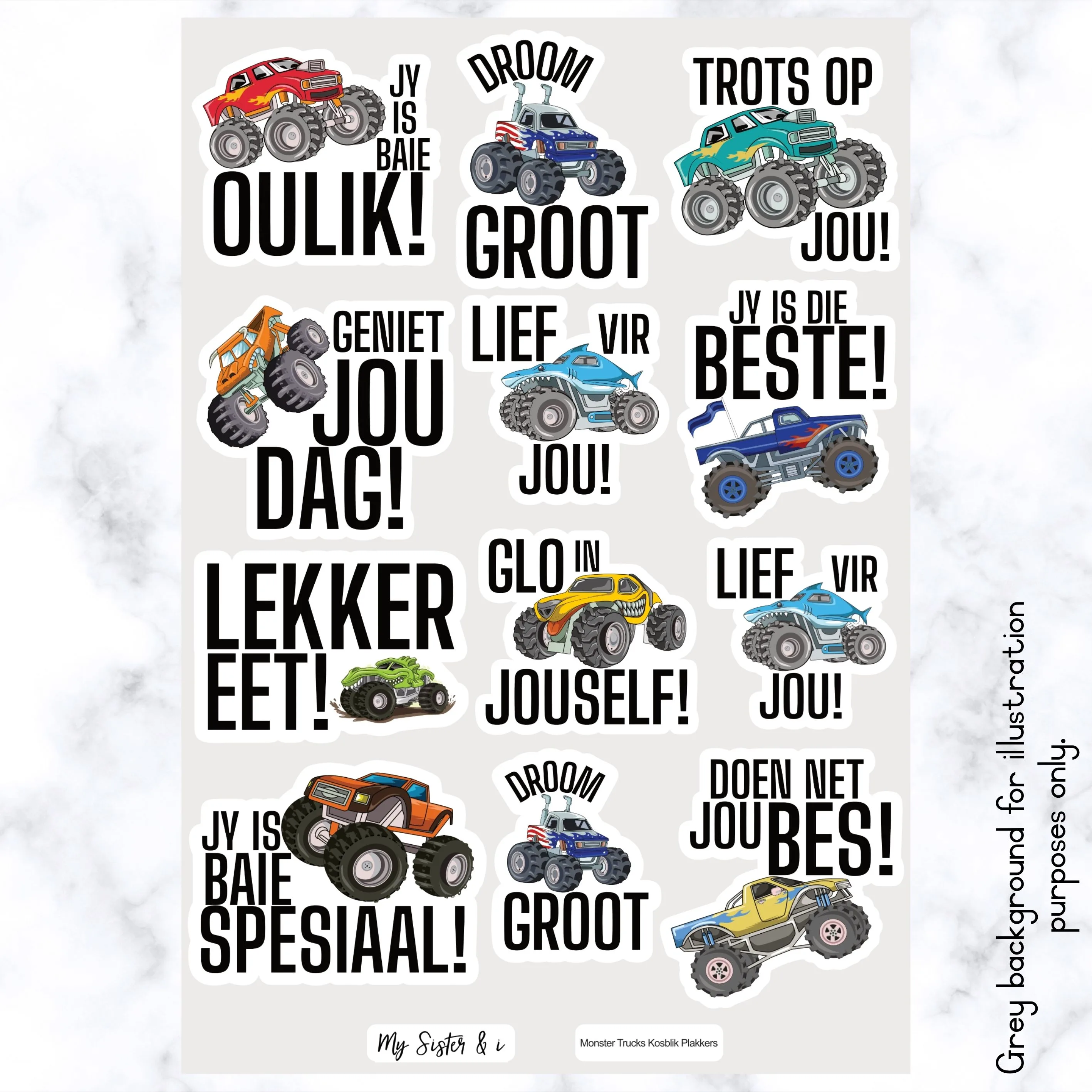 Monster Trucks Kosblik Plakkers