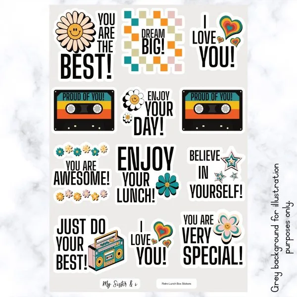 Retro Lunch Box Stickers