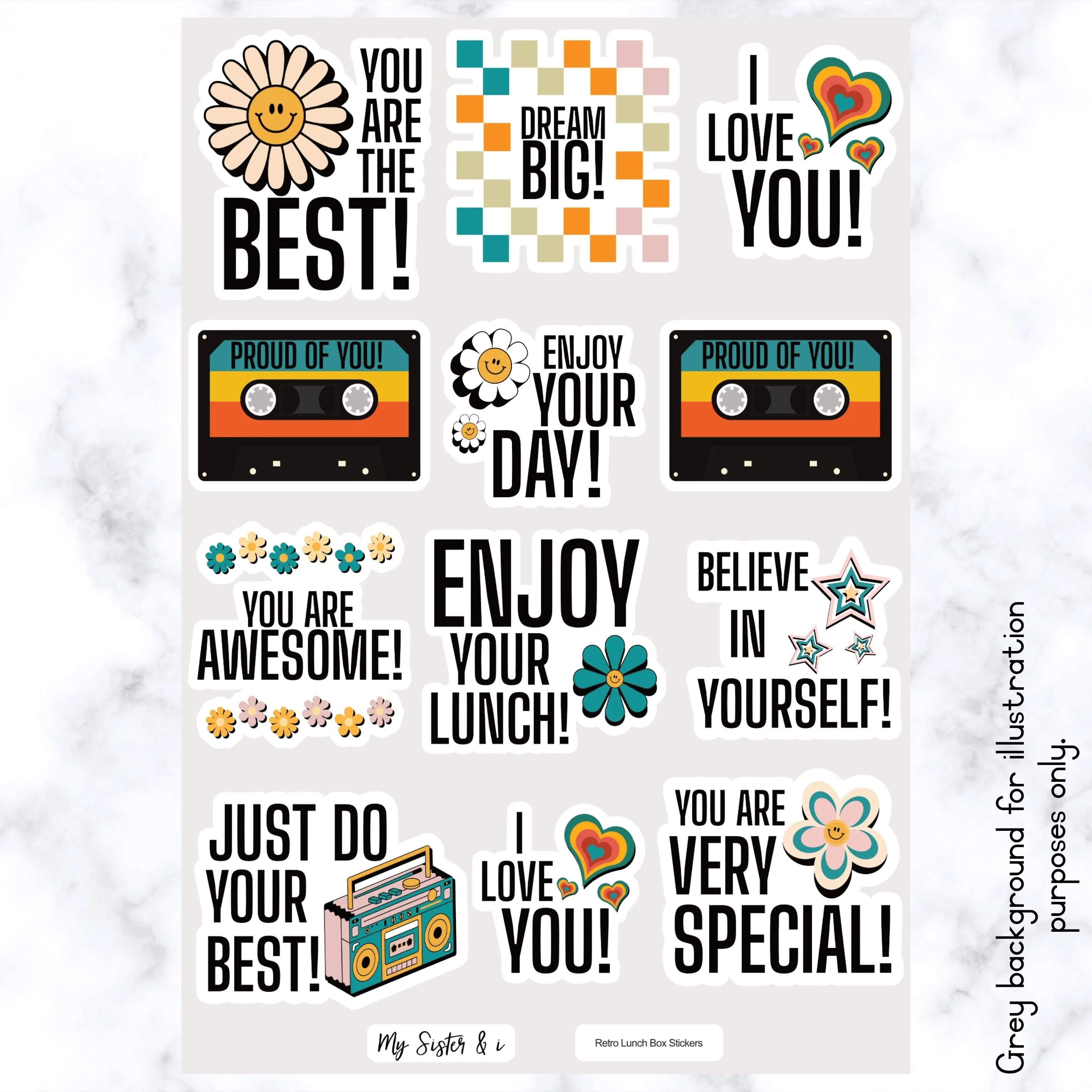 Retro Lunch Box Stickers