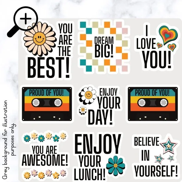 Retro Lunch Box Stickers