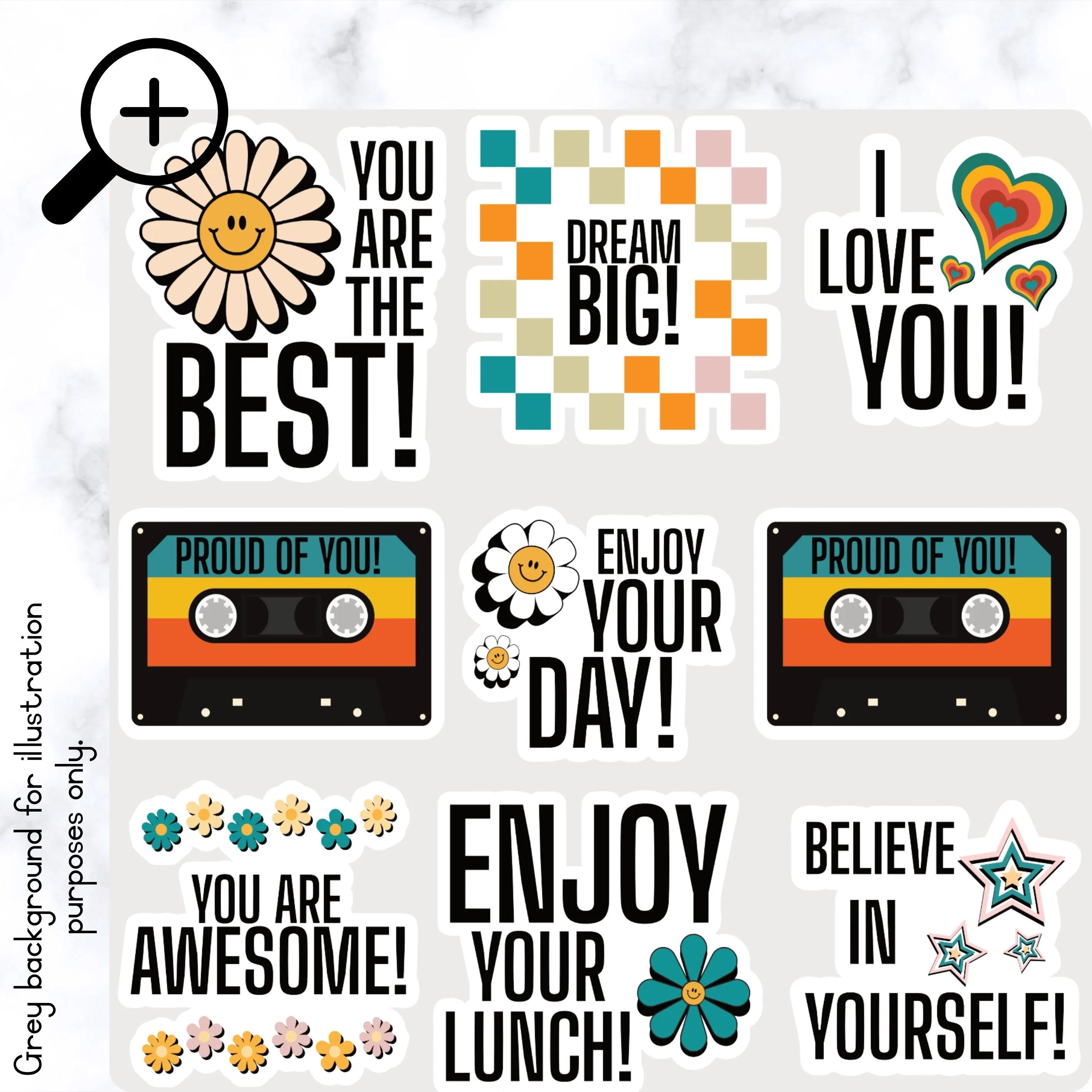 Retro Lunch Box Stickers