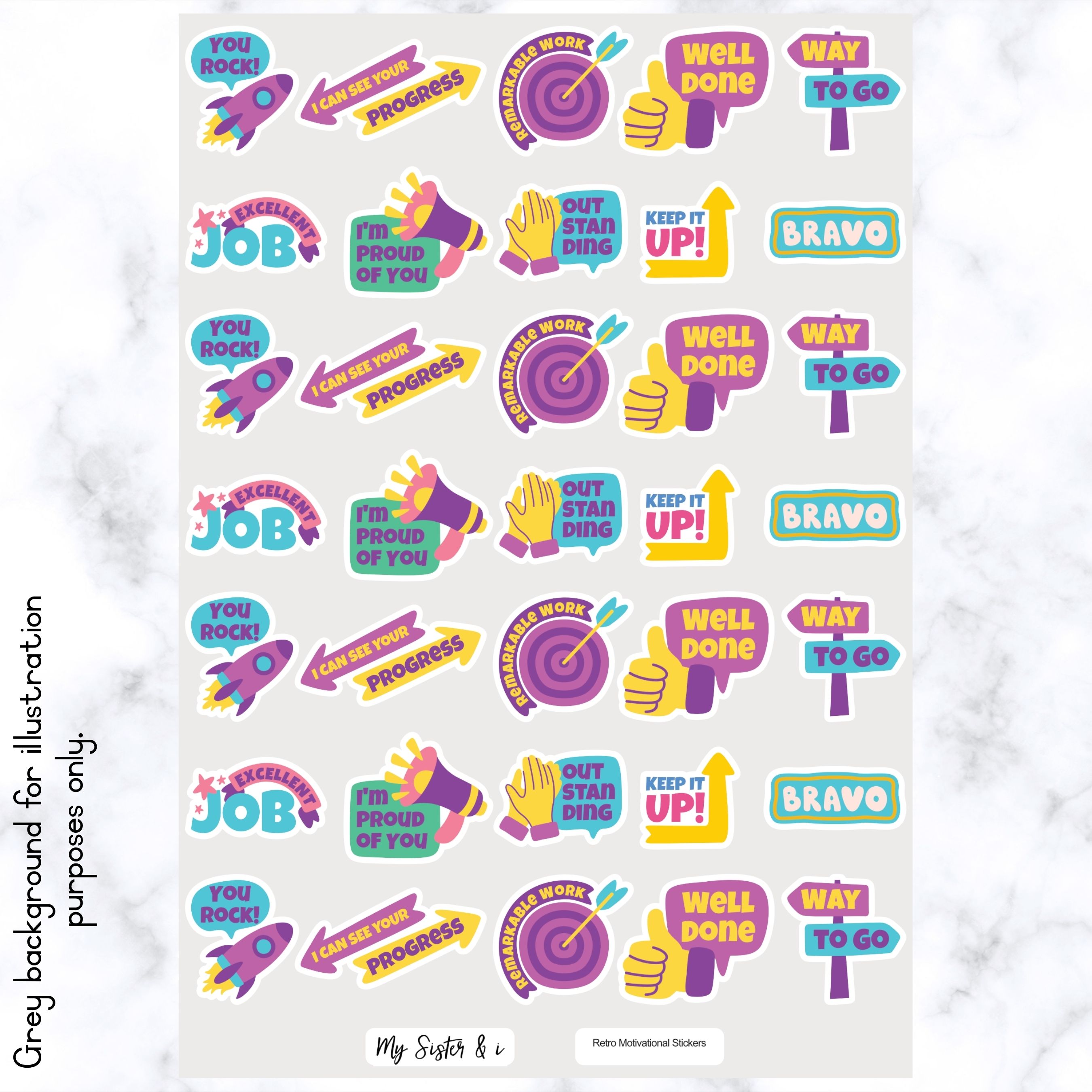 Retro Motivational Stickers - A