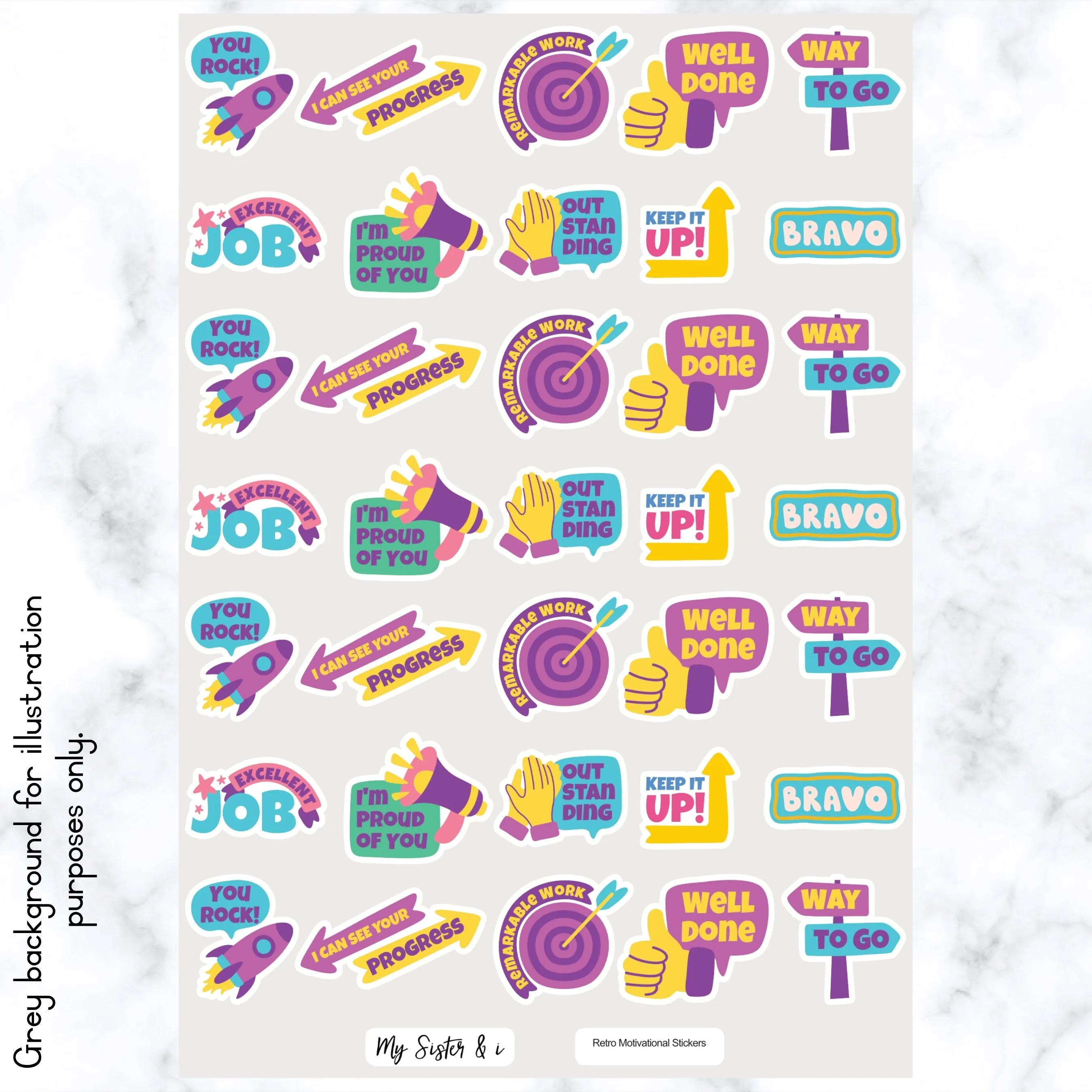 Retro Motivational Stickers - A