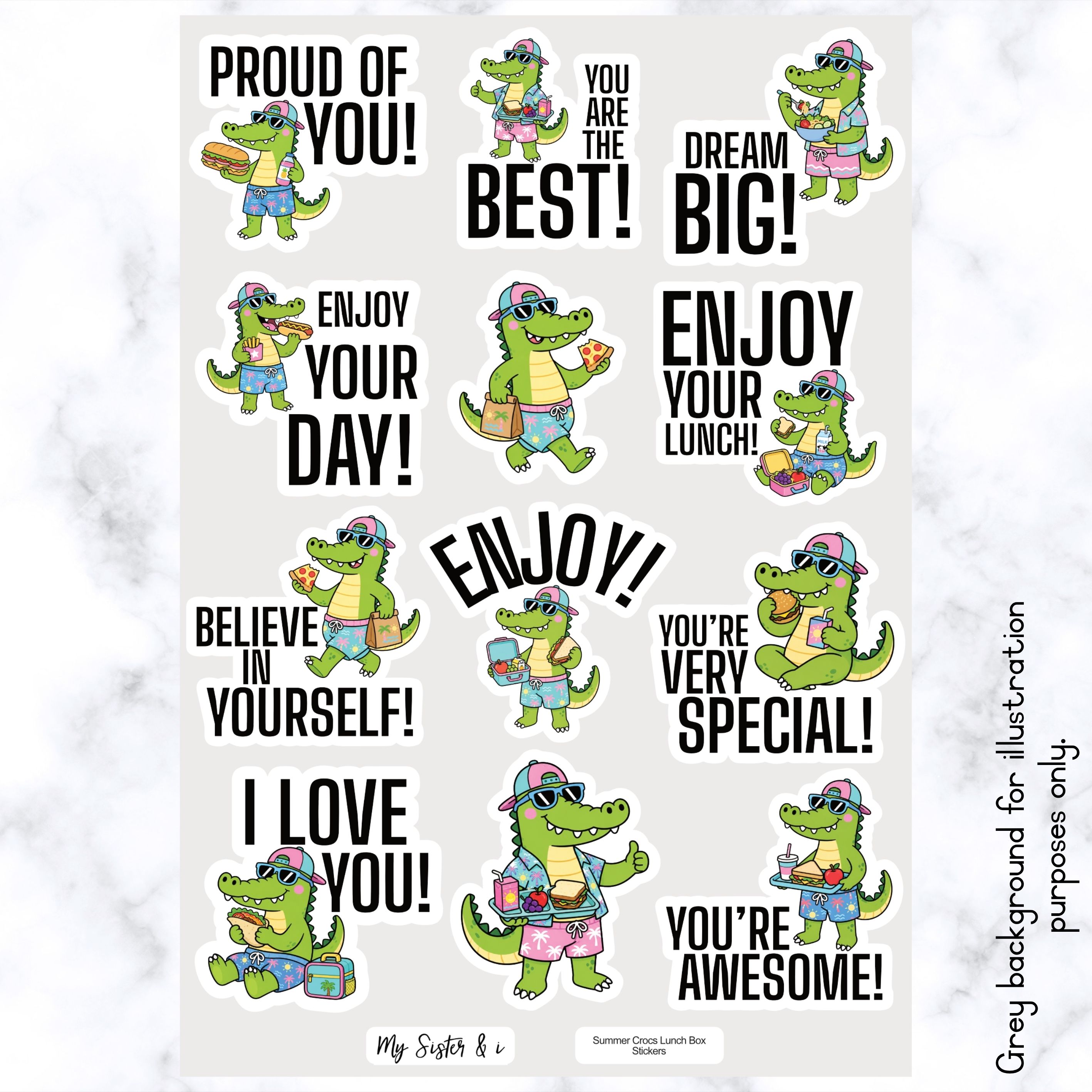 Summer Crocs Lunch Box Stickers