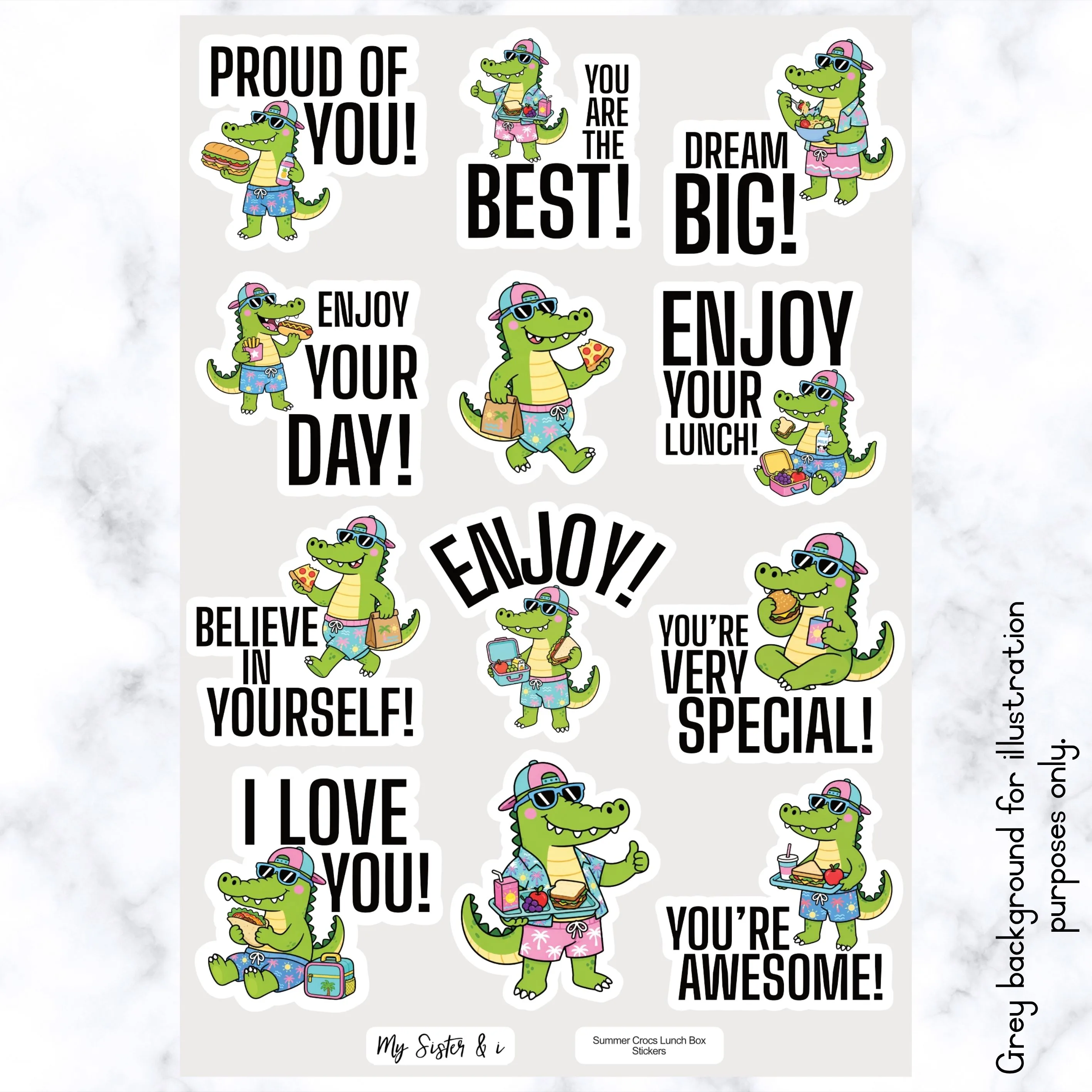 Summer Crocs Lunch Box Stickers