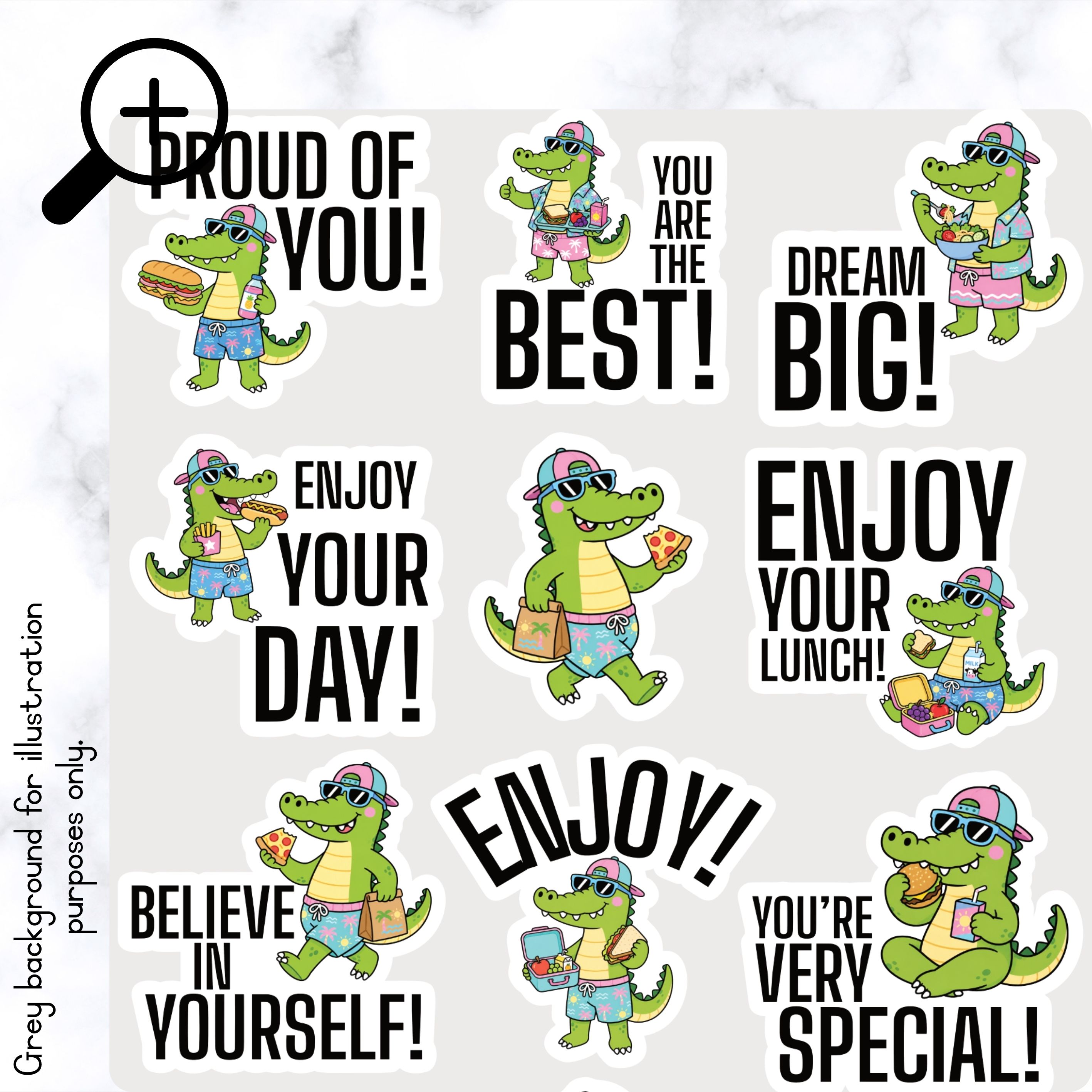 Summer Crocs Lunch Box Stickers