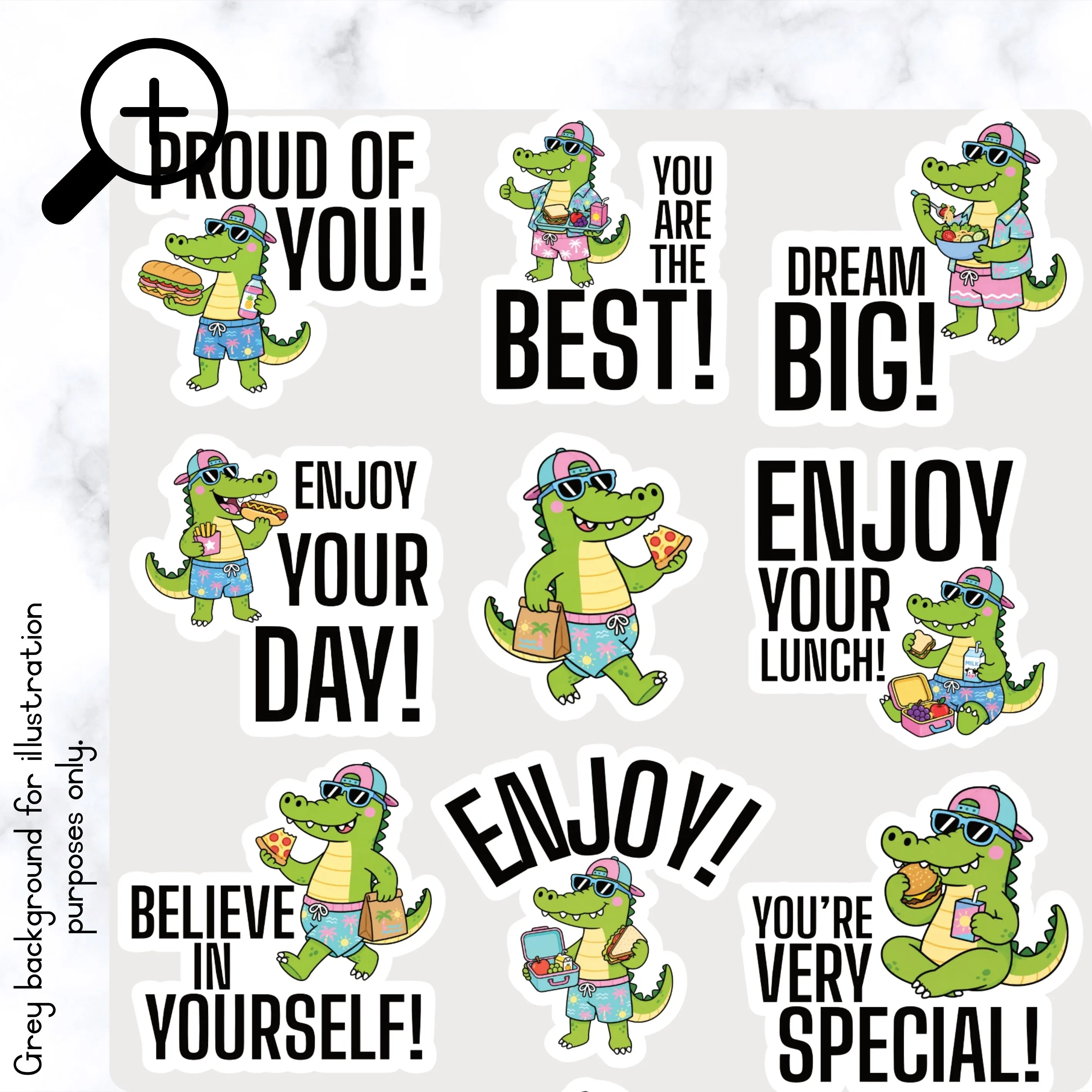 Summer Crocs Lunch Box Stickers
