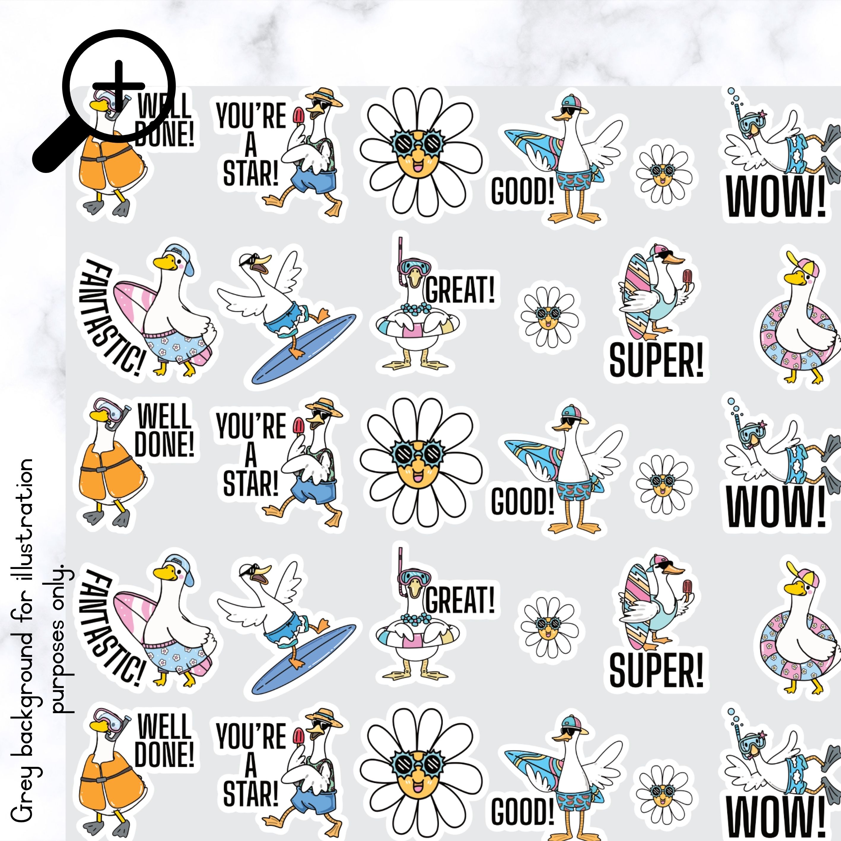Summer Duck Stickers