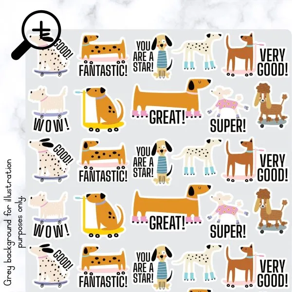 Super Dog Stickers - B