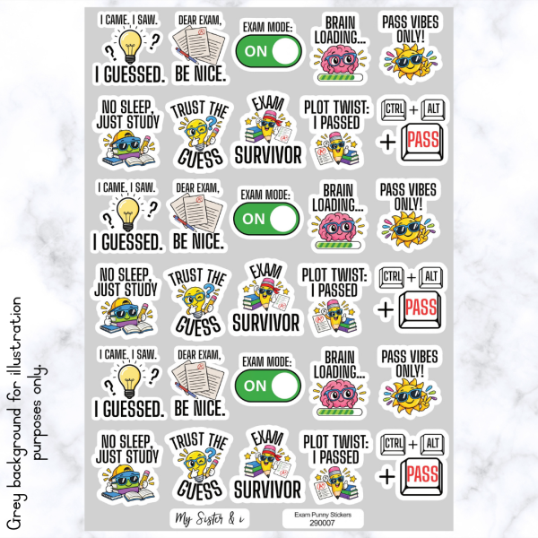 Exam Punny Stickers