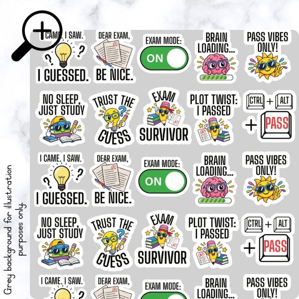 Alternative view of Exam Punny Stickers