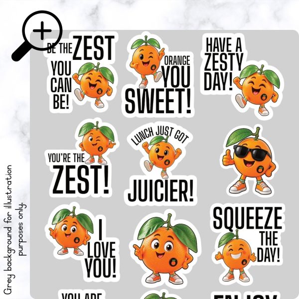 Gold Mandarin Lunch Box Stickers