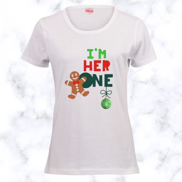 Christmas Couple Matching Adult T-Shirts: I'm her One